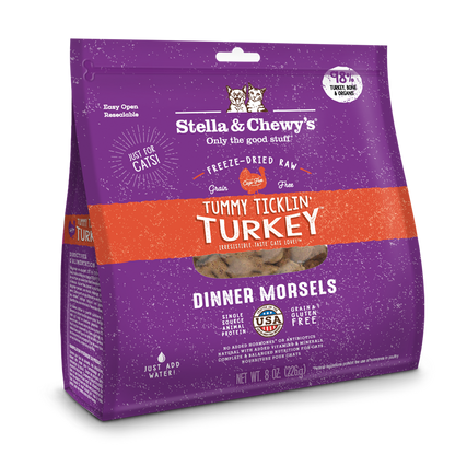 Stella & Chewy’s Tummy Ticklin’ Turkey Freeze Dried Raw Dinner Morsels for Cats 8oz