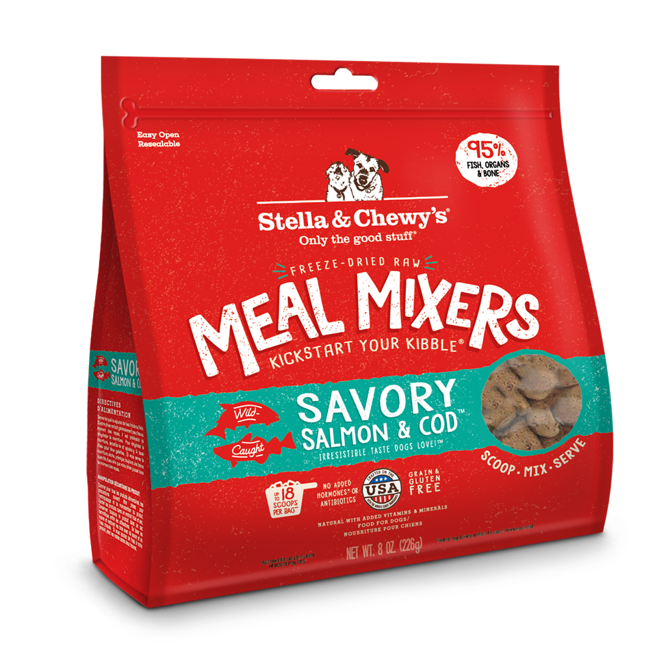 Stella & Chewy’s Savory Salmon & Cod Meal Mixers for Dogs 8oz
