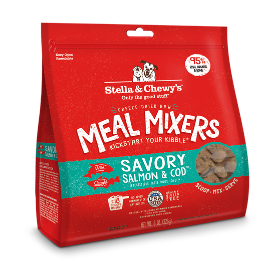 Stella & Chewy’s Savory Salmon & Cod Meal Mixers for Dogs 8oz