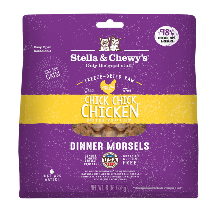 Stella & Chewy’s Chick, Chick Chicken Freeze-Dried Raw Dinner Morsels for Cats 8oz