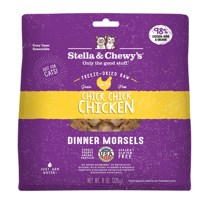 Stella & Chewy’s Chick, Chick Chicken Freeze-Dried Raw Dinner Morsels for Cats 8oz