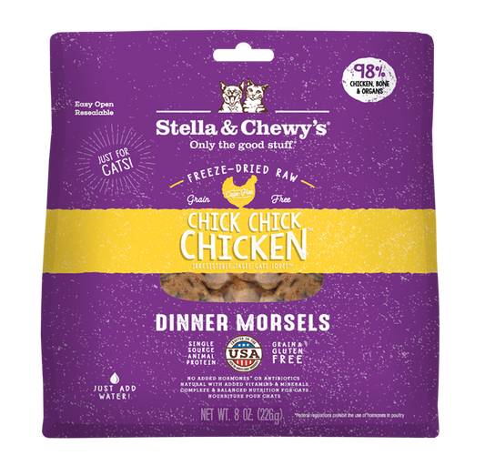 Stella & Chewy’s Chick, Chick Chicken Freeze-Dried Raw Dinner Morsels for Cats 8oz
