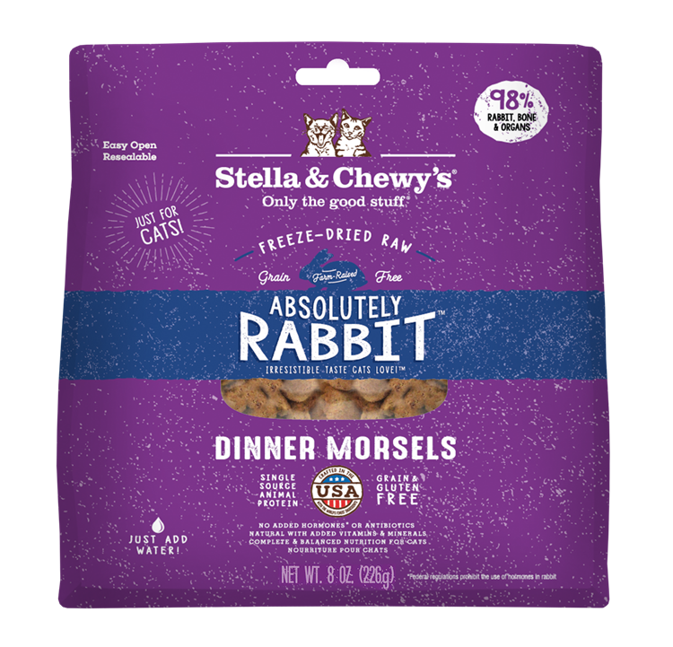 Stella & Chewy’s Absolutely Rabbit Freeze Dried Raw Dinner Morsels for Cats 8oz