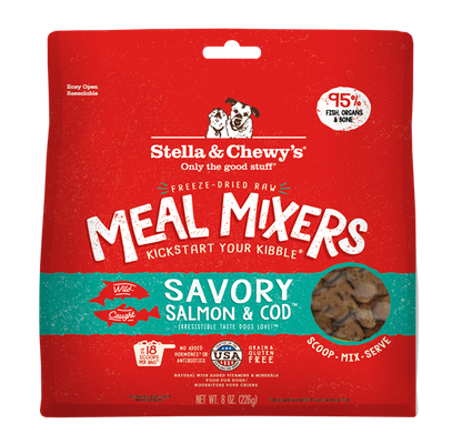 Stella & Chewy’s Savory Salmon & Cod Meal Mixers for Dogs 8oz