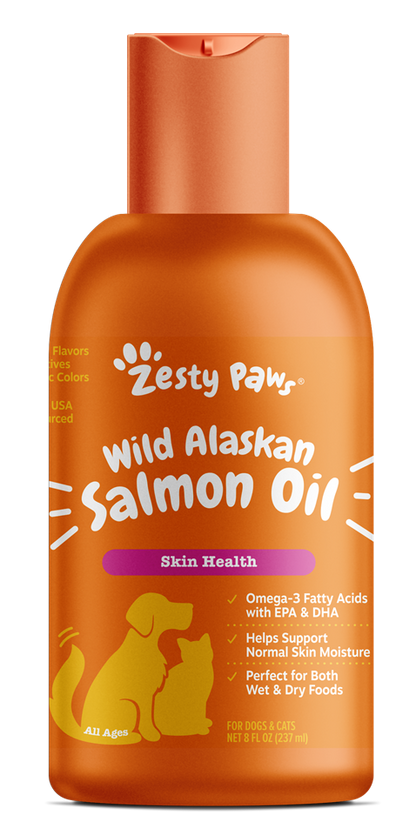 Zesty Paws Wild Alaskan Salmon Oil Omega Supplement for Cats & Dogs