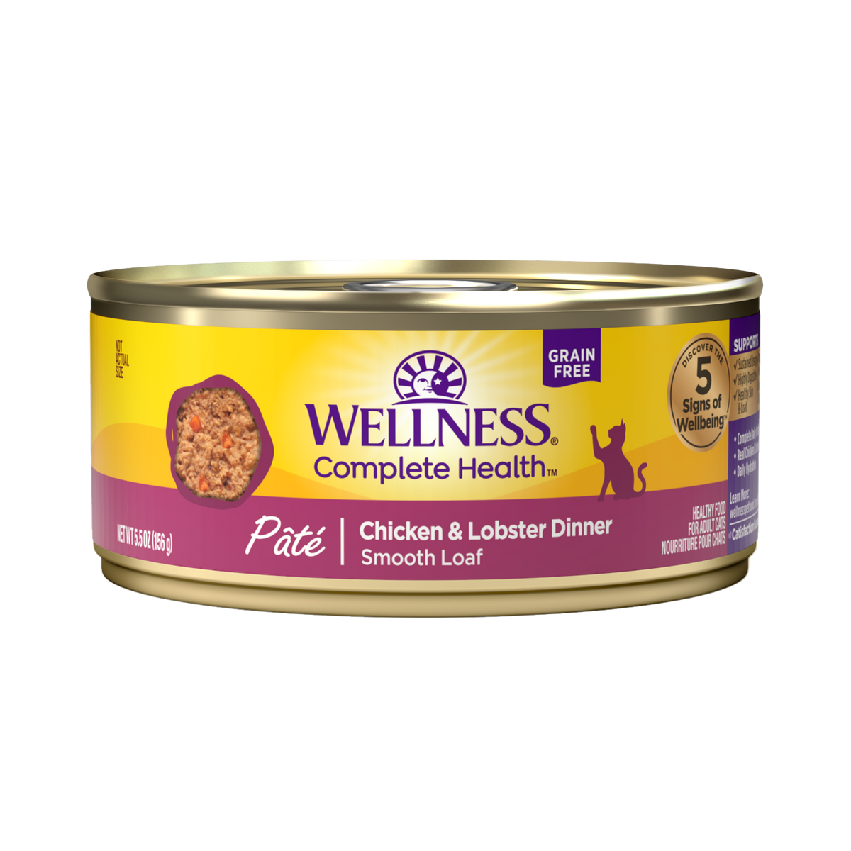 Wellness Complete Health Chicken & Lobster Pate Canned Cat Food 5.5oz