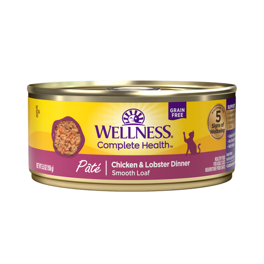 Wellness Complete Health Chicken & Lobster Pate Canned Cat Food 5.5oz