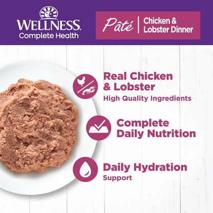 Wellness Complete Health Chicken & Lobster Pate Canned Cat Food 5.5oz