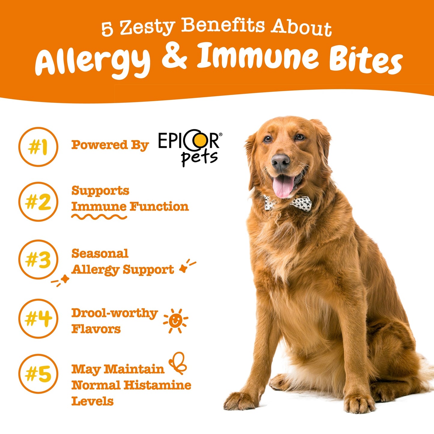 Zesty Paws Aller-Immune Bites Dog Supplement Chews 90ct for Skin Gut & Immune Support