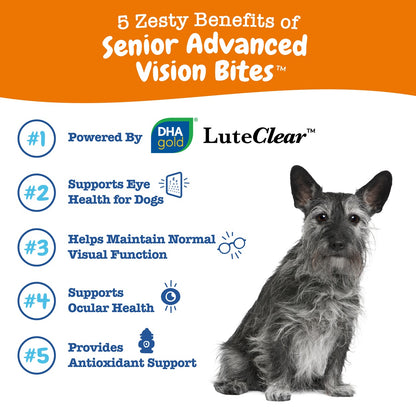 Zesty Paws Senior Advanced Vision Bites Chicken Soft Chews for Senior Dogs 90ct
