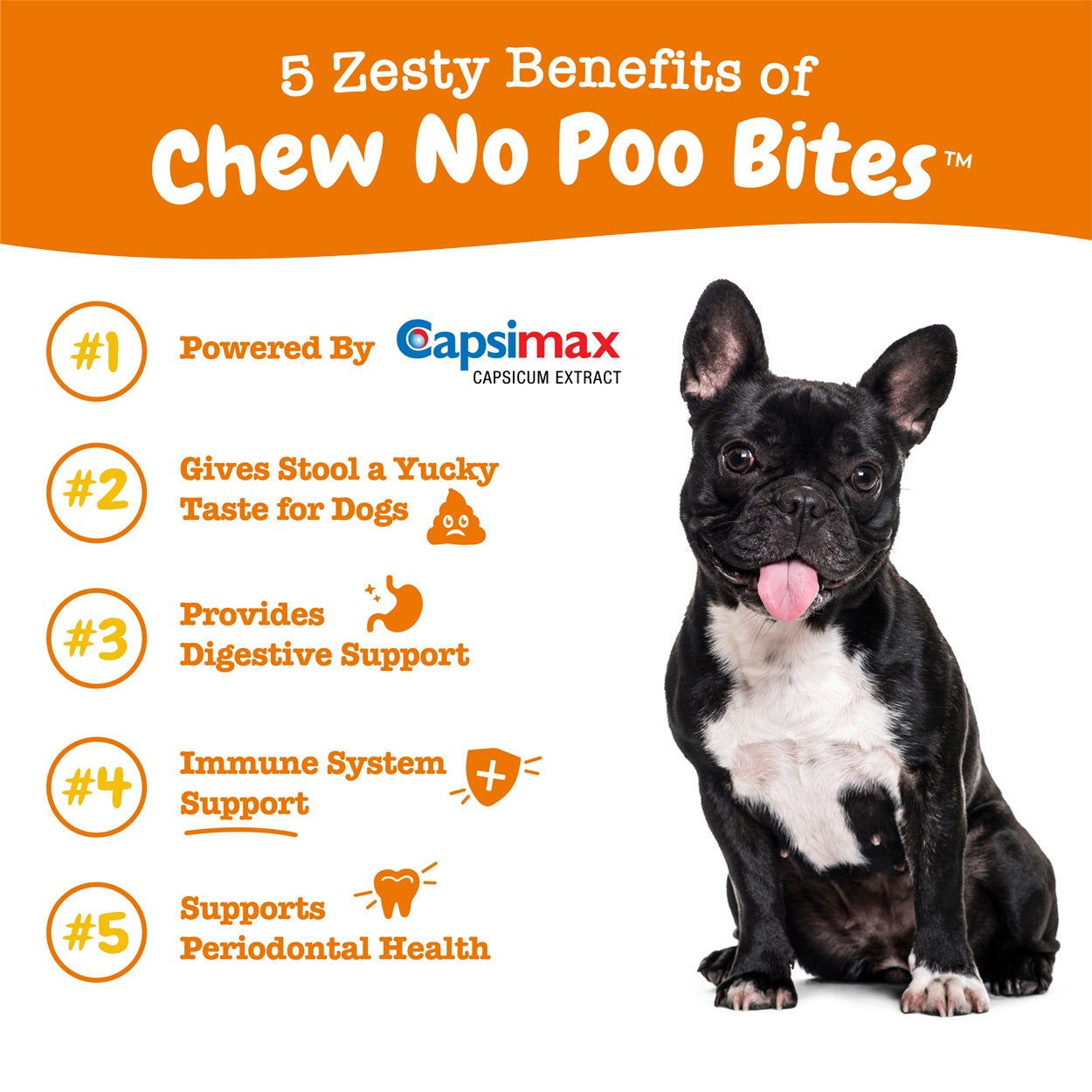 Zesty Paws Chew No Poo Bites Dog Supplement Chews 90ct Chicken Flavour