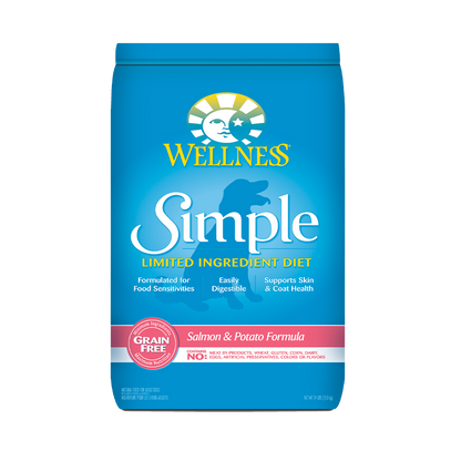 Wellness Simple Grain Free Salmon & Potato Limited Ingredient Adult Dry Dog Food 24lb