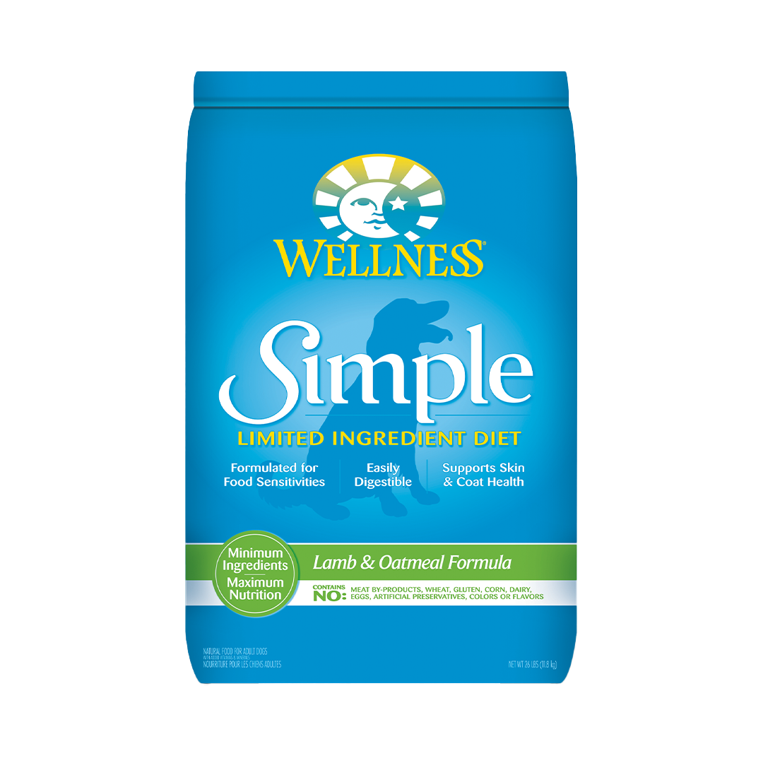 Wellness Simple Lamb & Oatmeal Limited Ingredient Adult Dry Dog Food 26lb
