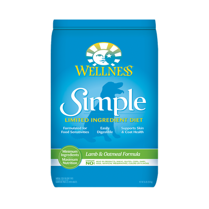 Wellness Simple Lamb & Oatmeal Limited Ingredient Adult Dry Dog Food 26lb