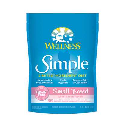 Wellness Simple Grain Free Small Breed Salmon & Potato Limited Ingredient Adult Dry Dog Food 4lb