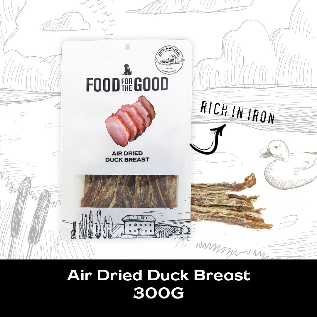 Food For The Good Air Dried Duck Breast Treats for Cats and Dogs 300g