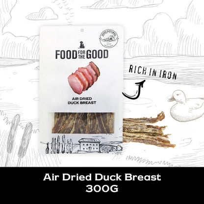 Food For The Good Air Dried Duck Breast Treats for Cats and Dogs 300g
