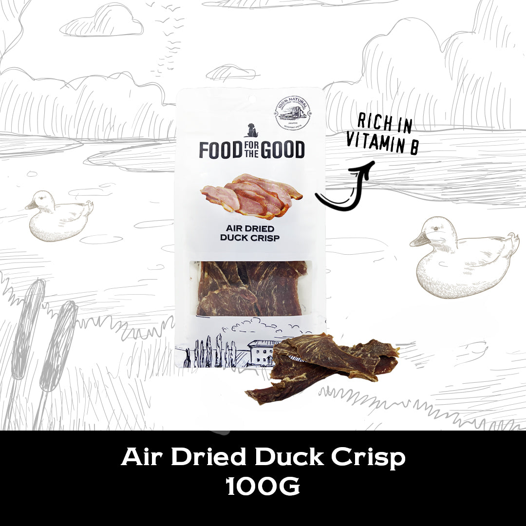 Food For The Good Air Dried Duck Crisp Treats for Cats and Dogs 100g