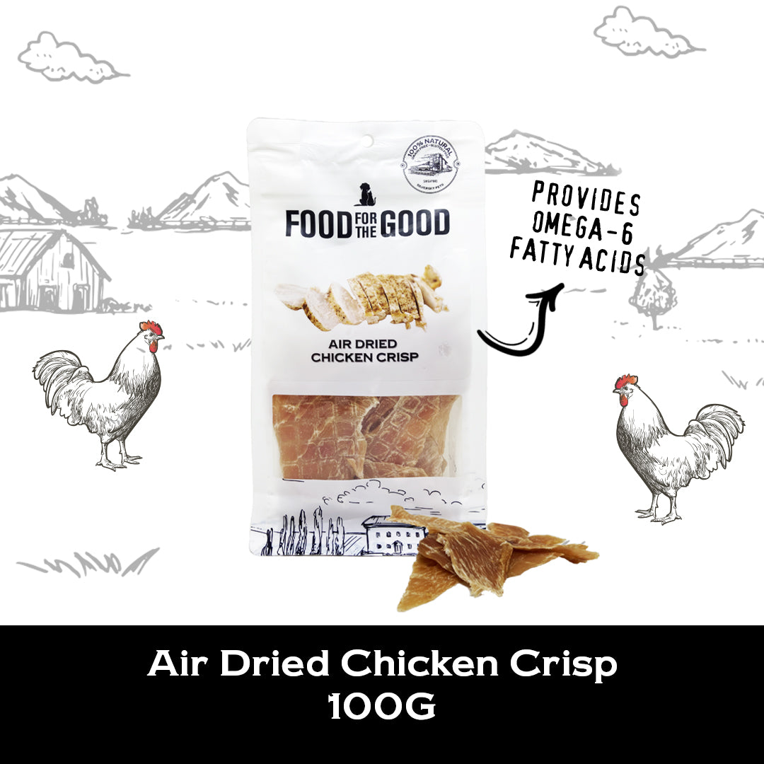 Food For The Good Air Dried Chicken Crisp Treats for Cats and Dogs 100g