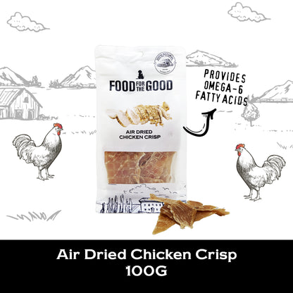Food For The Good Air Dried Chicken Crisp Treats for Cats and Dogs 100g
