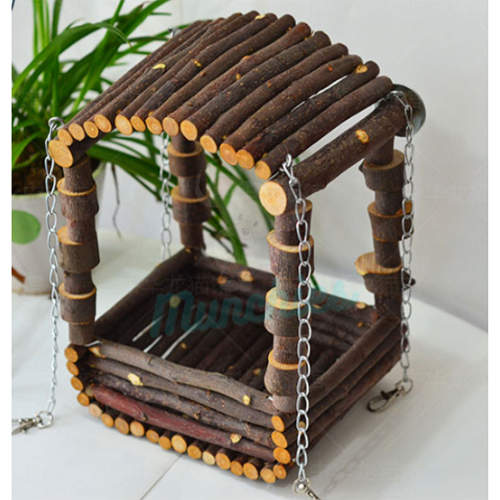 Munchies Natural Apple Stick House – Chew-Safe Wooden Hideout for Small Pets