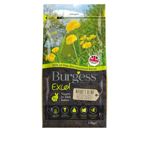 [Buy 2nd Bag @ 30% off] Burgess Excel Nature’s Blend Rabbit Nuggets with Hedgerow Herbs – 1.5kg