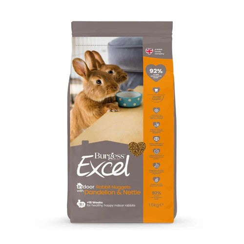 [Buy 2nd Bag @ 30% off] Burgess Excel Indoor Rabbit Nuggets with Dandelion & Chamomile – 1.5kg