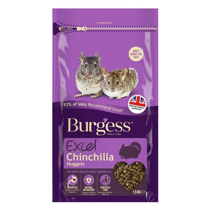 [Buy 2nd Bag @ 30% off] Burgess Excel Chinchilla Nuggets – 1.5kg