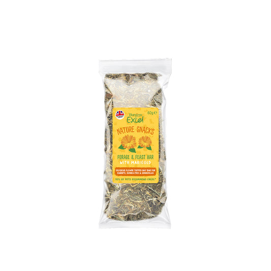[Any 4 for $19.80] Burgess Excel Forage Feast Hay Bar with Marigold