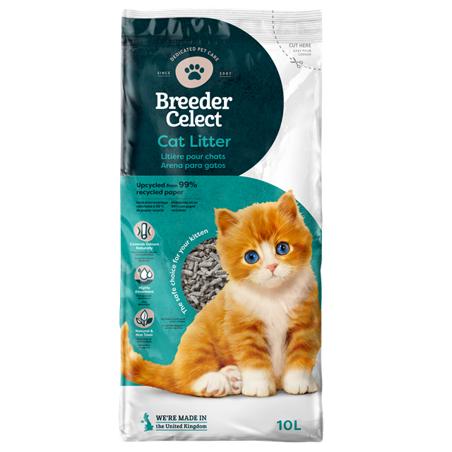 Breeder Celect Recycled Paper Cat Litter with Natural Odour Control