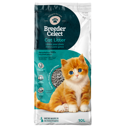 Breeder Celect Recycled Paper Cat Litter with Natural Odour Control