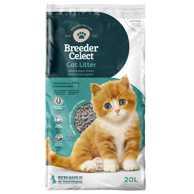 Breeder Celect Recycled Paper Cat Litter with Natural Odour Control