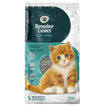 Breeder Celect Recycled Paper Cat Litter with Natural Odour Control