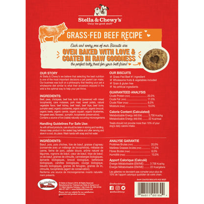 Stella & Chewy’s Grass Fed Beef Raw Coated Biscuits for Dogs 9oz