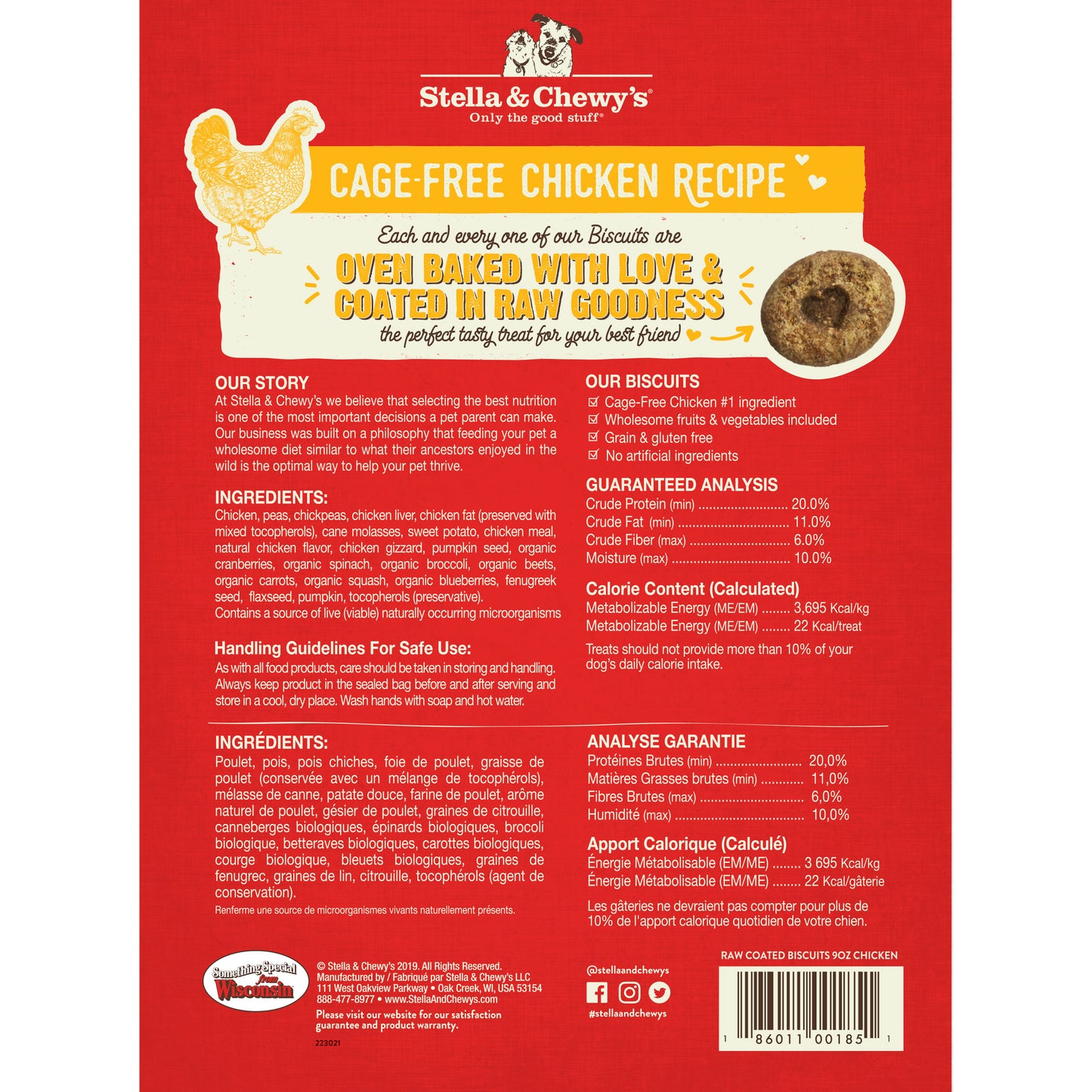 Stella & Chewy’s Cage Free Chicken Raw Coated Biscuits for Dogs 9oz
