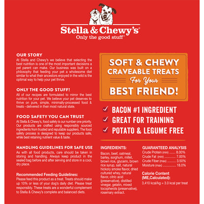 Stella & Chewy’s Crav’n Bac’n Bites Bacon & Beef Soft Chewy Treats for Dogs 8.25oz