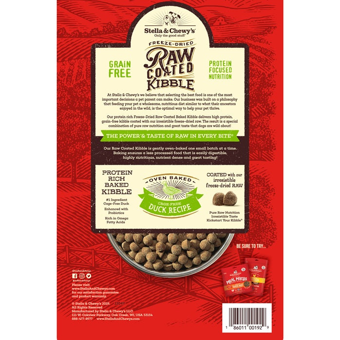Stella & Chewy’s Cage Free Duck Raw Coated Kibble for Dogs 3.5LB
