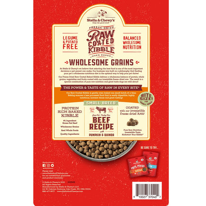 Stella & Chewy’s Beef Recipe with Pumpkin & Quinoa Raw Coated Kibble Wholesome Grains for Small Breed Dogs 3.5LB