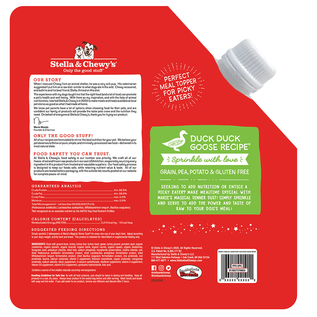 Stella & Chewy’s Marie’s Magical Dinner Dust Duck Duck Goose for Dogs 7oz