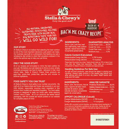 Stella & Chewy’s Wild Weenies Bac’n Me Crazy Freeze Dried Treats for Dogs 3oz