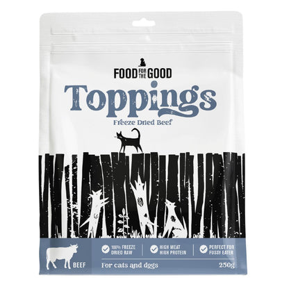 Food For The Good Freeze Dried Beef Food Toppings for Cats & Dogs 250g