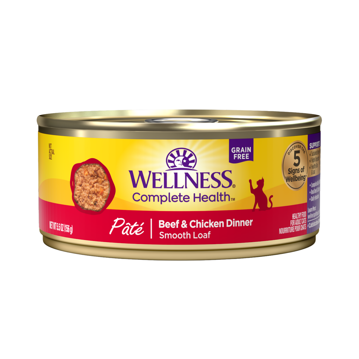 Wellness Complete Health Beef & Chicken Pate Grain Free Canned Cat Food 5.5oz