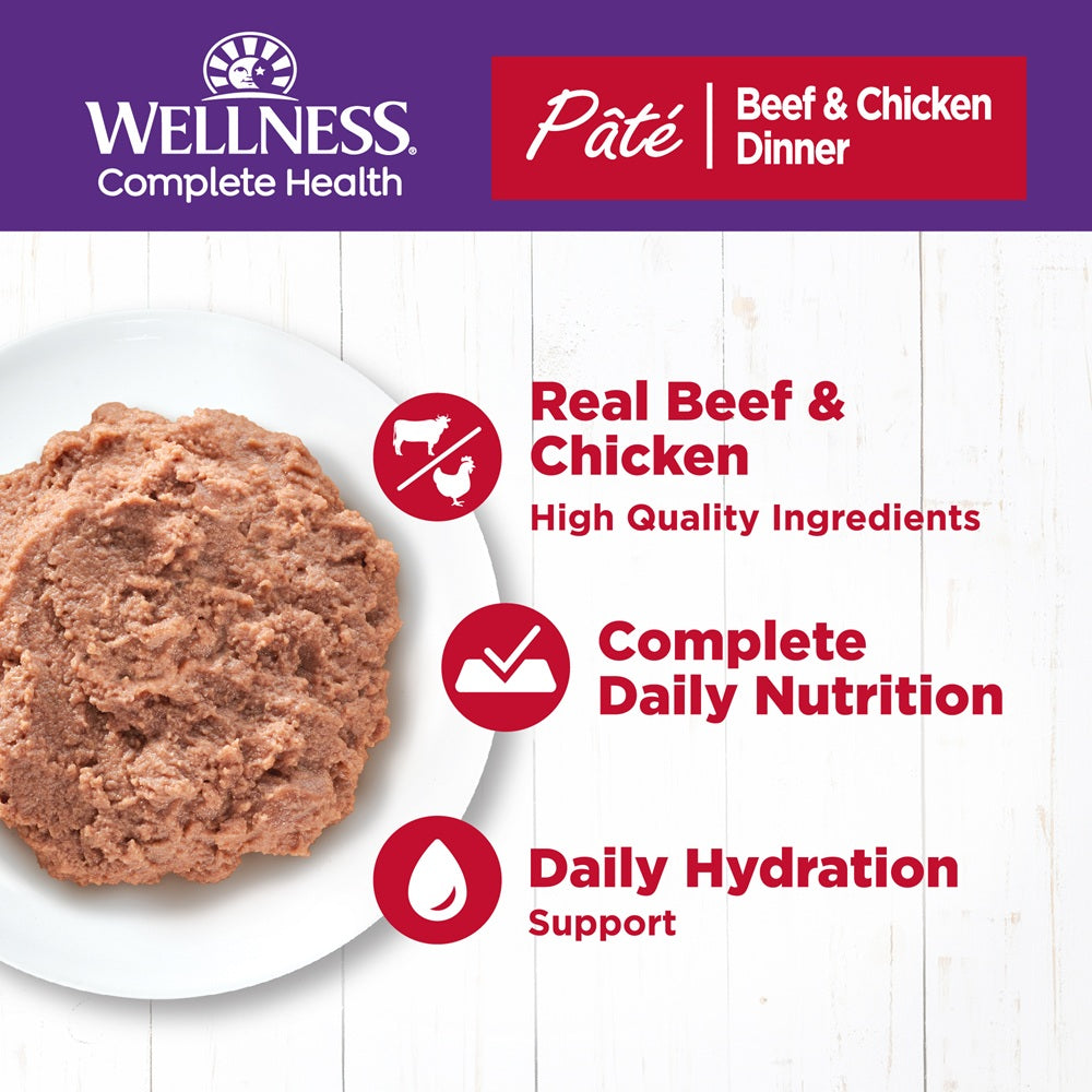Wellness Complete Health Beef & Chicken Pate Grain Free Canned Cat Food 5.5oz