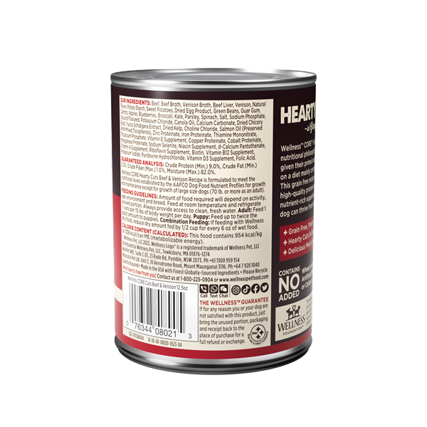 Wellness CORE Hearty Cuts Beef & Venison Grain Free Wet Dog Food 12.5oz