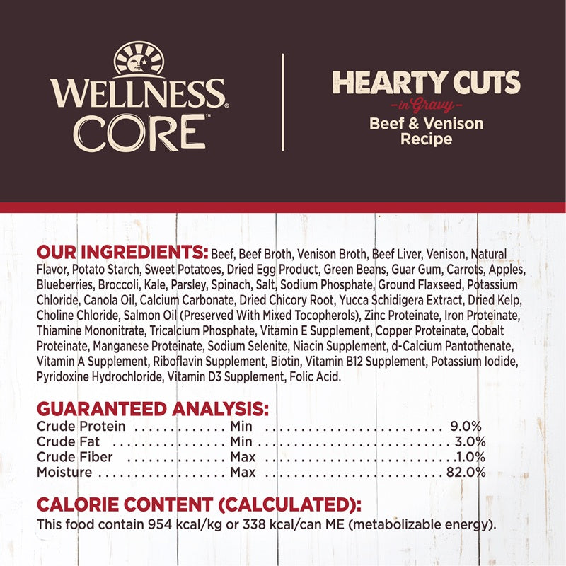 Wellness CORE Hearty Cuts Beef & Venison Grain Free Wet Dog Food 12.5oz