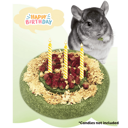 Munchies Handmade Timothy Hay Birthday Cake (14cm) – Natural Celebration Treat
