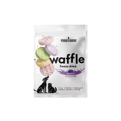 Food For The Good Freeze Dried Waffle Blueberry and Goat Milk Treats for Dogs and Cats 48g
