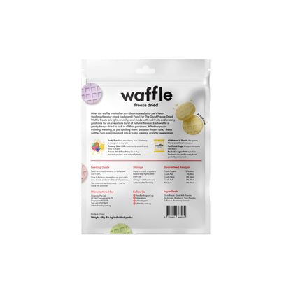 Food For The Good Freeze Dried Waffle Blueberry and Goat Milk Treats for Dogs and Cats 48g