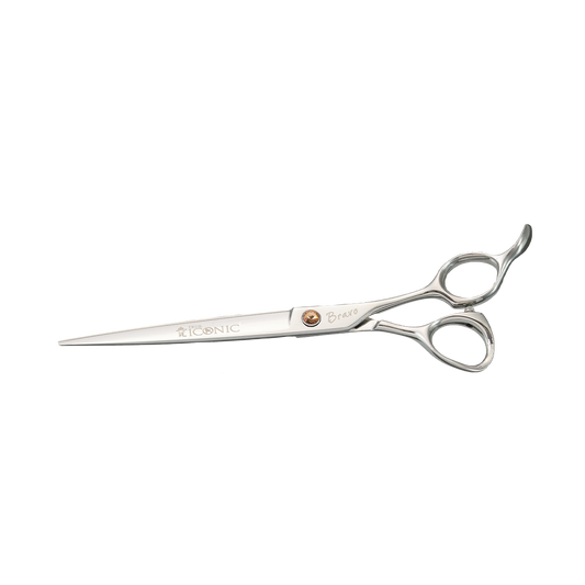 True Iconic Bravo Straight Shear with Teeth 7.25 Inch All Purpose Grooming Scissors