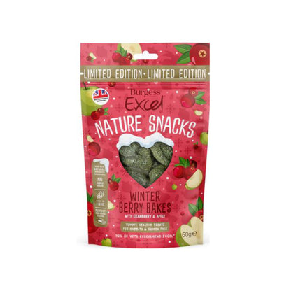 [Any 4 for $19.80] Burgess Excel Winter Berry Bakes for Rabbits & Guinea Pigs 60g – Limited Edition Seasonal Snack